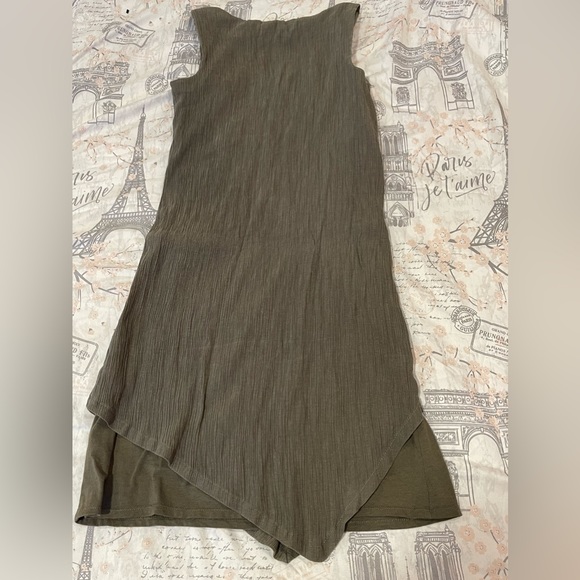 Purejill J.Jill Caper Olive Green Textured Lagenlook Dress Size XS Petite - Picture 2 of 5